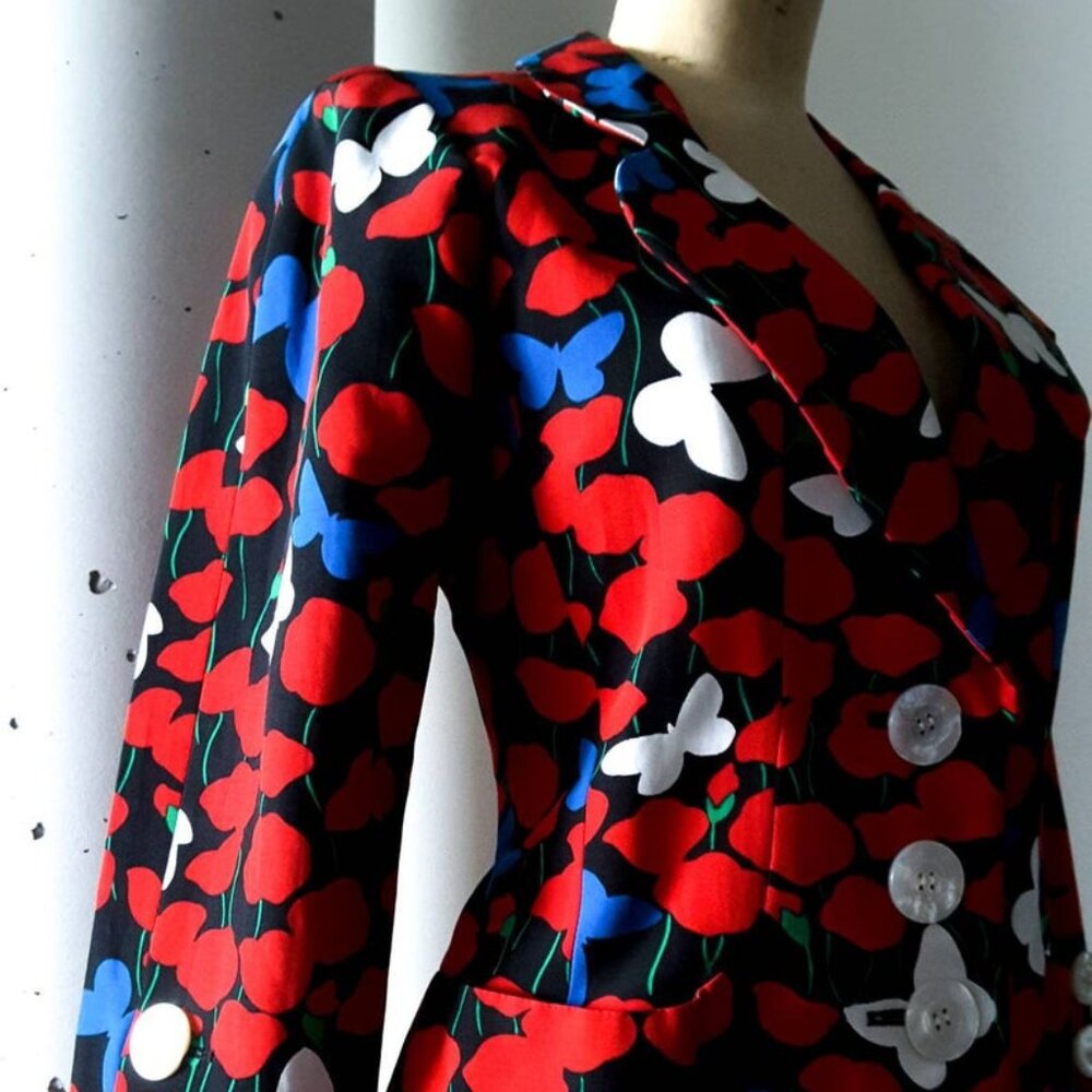 Yves Saint Laurent Rive Gauche RARE Butterfly Print Jacket size 36